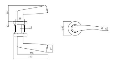 ProGriff TD-Giussy auf Rosette–Chrom/Nickel matt